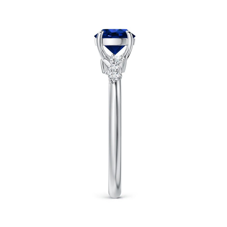 6mm AAAA Round Blue Sapphire Engagement Ring with Scattered Accents in White Gold side 299