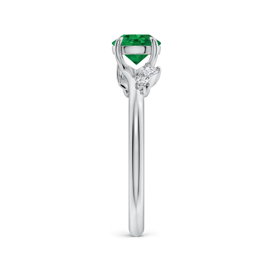 6mm AAA Round Emerald Engagement Ring with Multi-Shape Diamond Accents in White Gold side 299