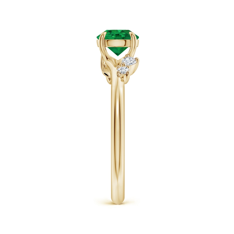 6mm AAA Round Emerald Engagement Ring with Multi-Shape Diamond Accents in Yellow Gold side 299