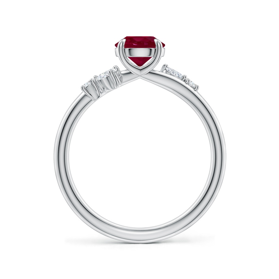 6mm A Round Ruby Engagement Ring with Multi-Shape Diamond Accents in P950 Platinum side 199