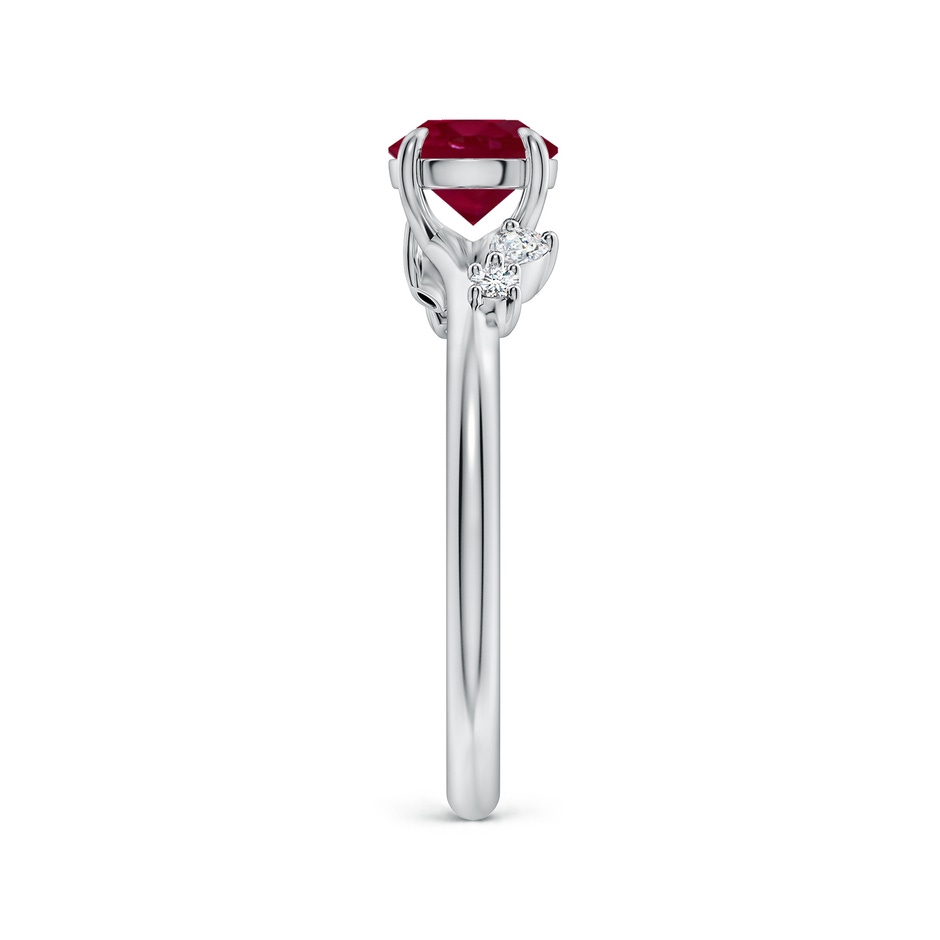 6mm A Round Ruby Engagement Ring with Multi-Shape Diamond Accents in P950 Platinum side 299