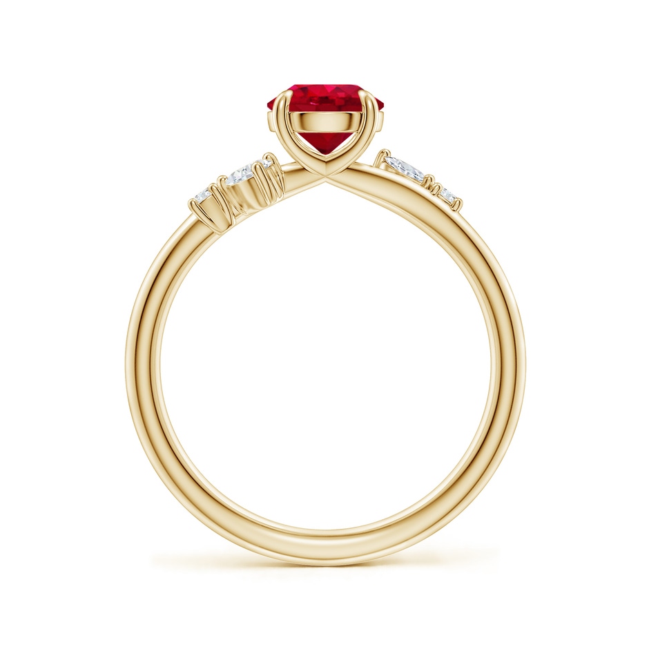 6mm AAA Round Ruby Engagement Ring with Multi-Shape Diamond Accents in Yellow Gold side 199