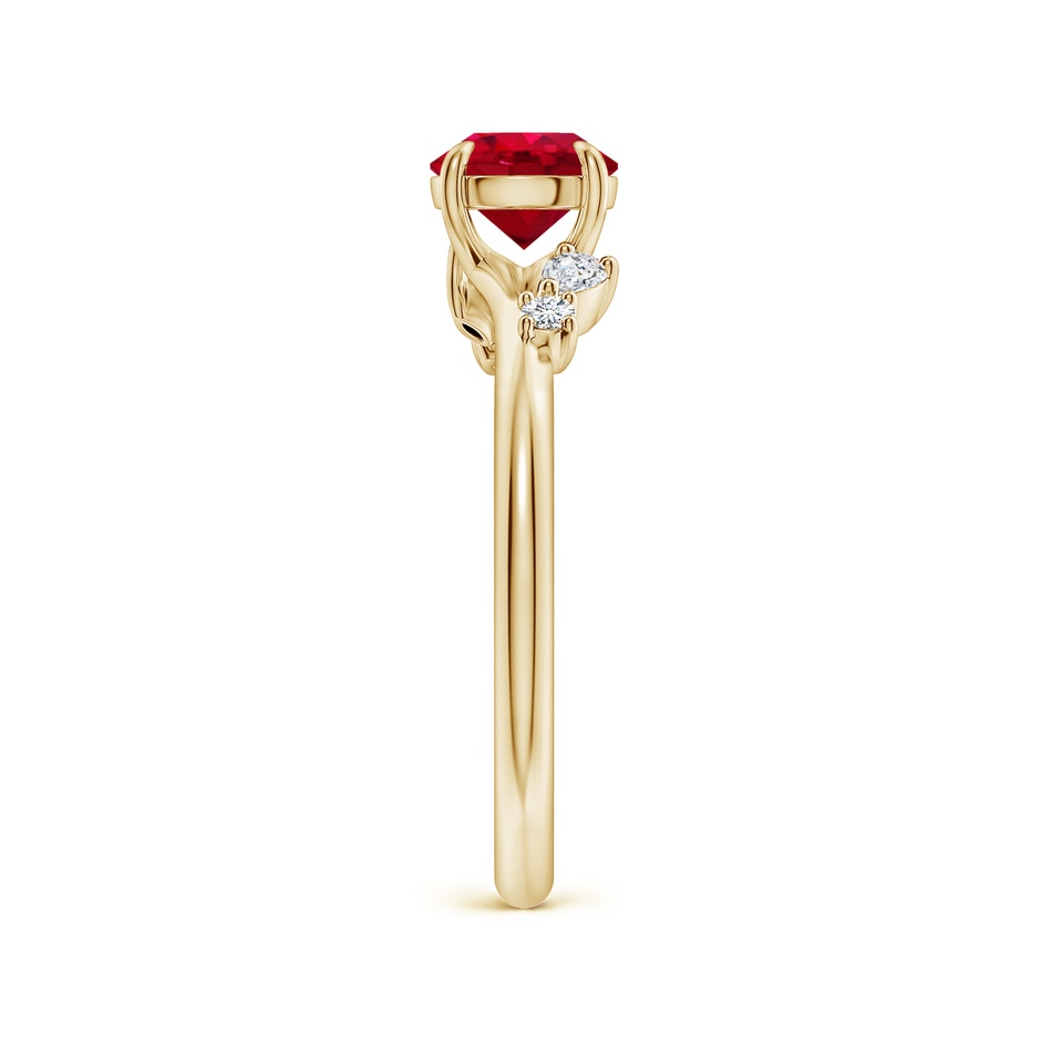 6mm AAA Round Ruby Engagement Ring with Multi-Shape Diamond Accents in Yellow Gold side 299