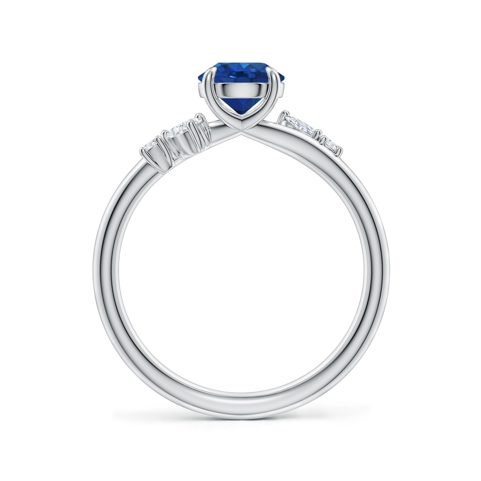 6mm AAA Round Blue Sapphire Engagement Ring with Multi-Shape Diamond Accents in White Gold side 199