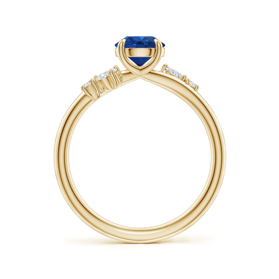 6mm AAA Round Blue Sapphire Engagement Ring with Multi-Shape Diamond Accents in Yellow Gold side 199