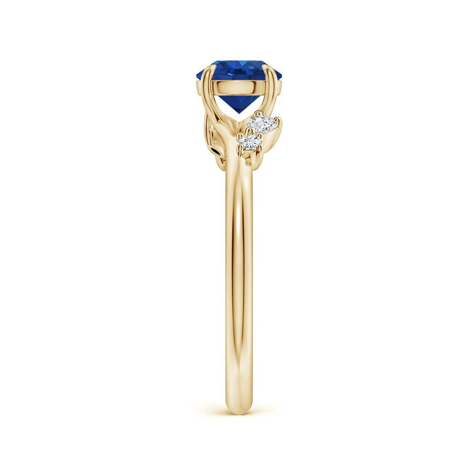 6mm AAA Round Blue Sapphire Engagement Ring with Multi-Shape Diamond Accents in Yellow Gold side 299