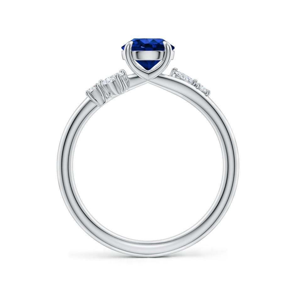 6mm AAAA Round Blue Sapphire Engagement Ring with Multi-Shape Diamond Accents in White Gold side 199