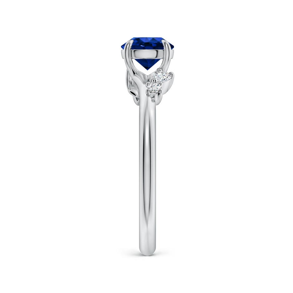 6mm AAAA Round Blue Sapphire Engagement Ring with Multi-Shape Diamond Accents in White Gold side 299
