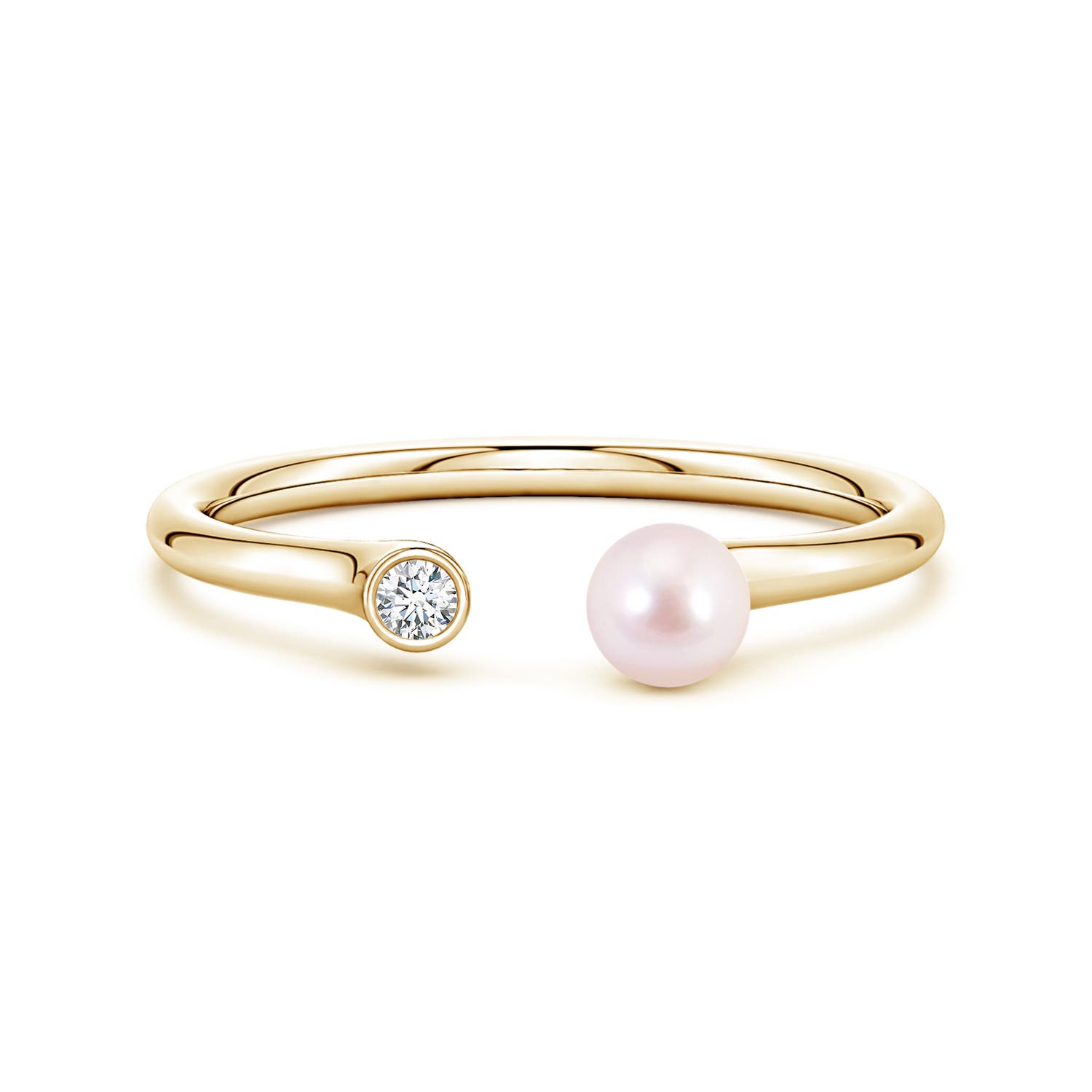 Yellow Gold Akoya Cultured Pearl Rings