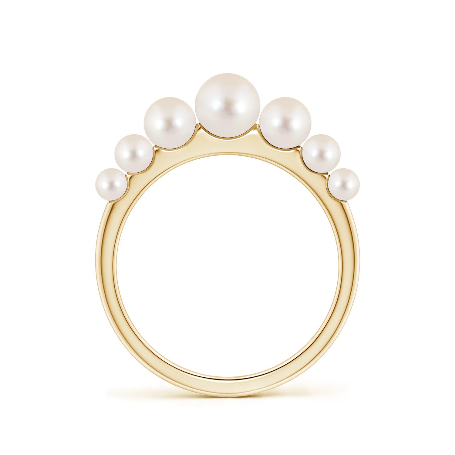 5mm AAAA Graduated Freshwater Pearl Ring in 18K Yellow Gold