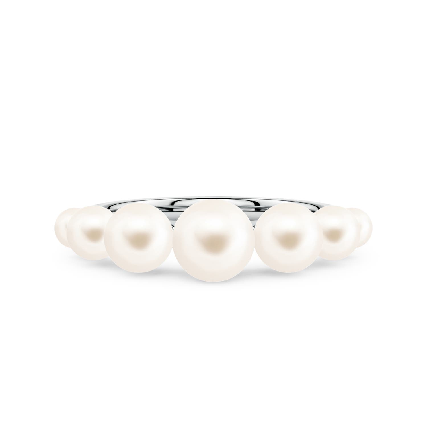 6mm AAA Graduated Freshwater Pearl Ring in White Gold