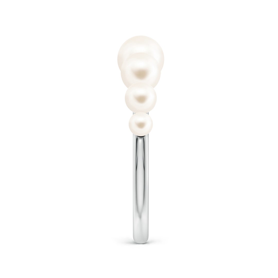 6mm AAA Graduated Freshwater Pearl Ring in White Gold - side 3