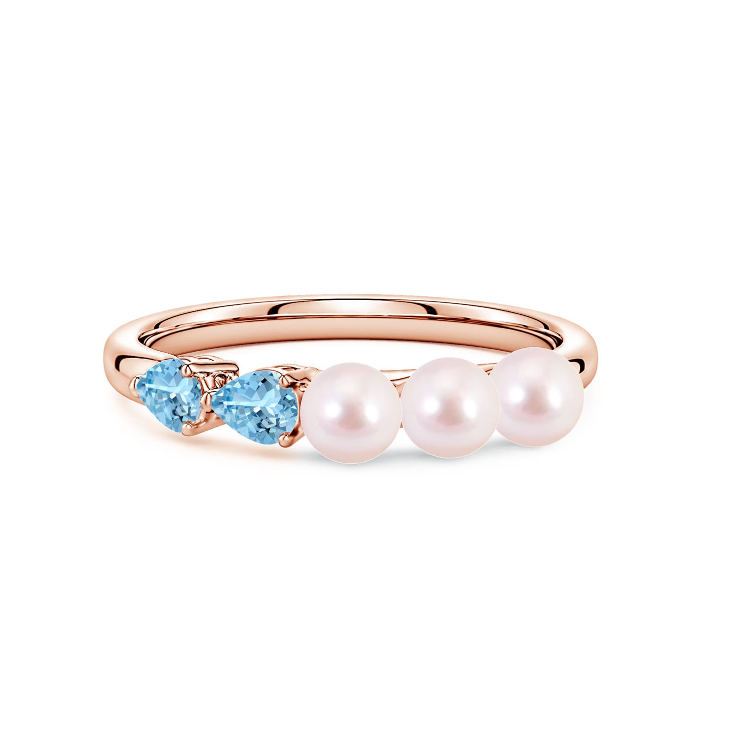 Rose Gold Akoya Cultured Pearl Rings