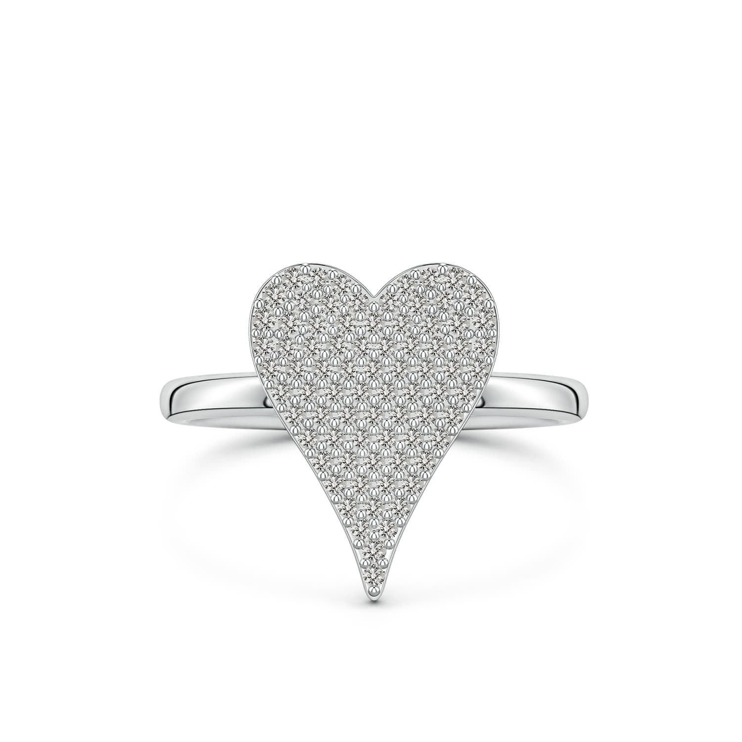 Angara 0.46 CTW Pavé Diamond Elongated Heart Cocktail Ring in Silver