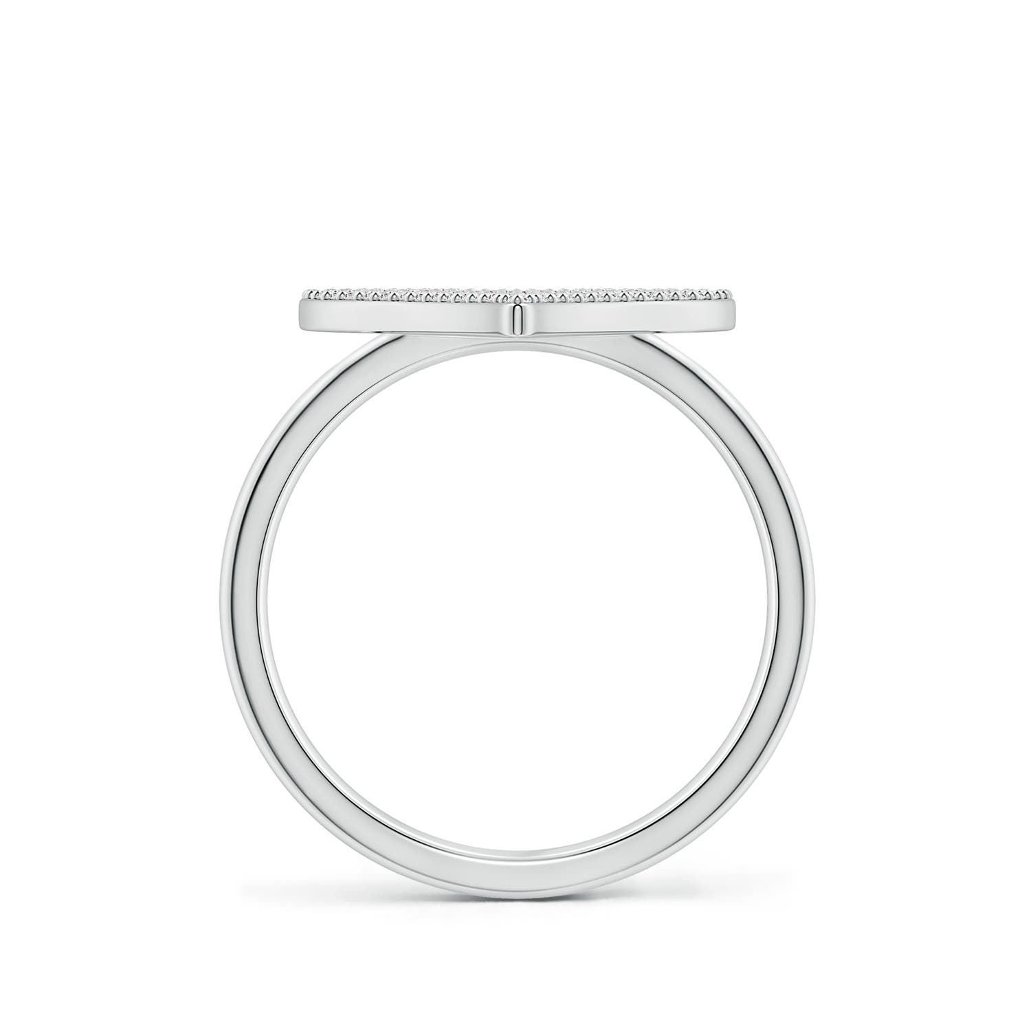 1mm HSI2 Pavé Diamond Elongated Heart Cocktail Ring in S999 Silver - side 2
