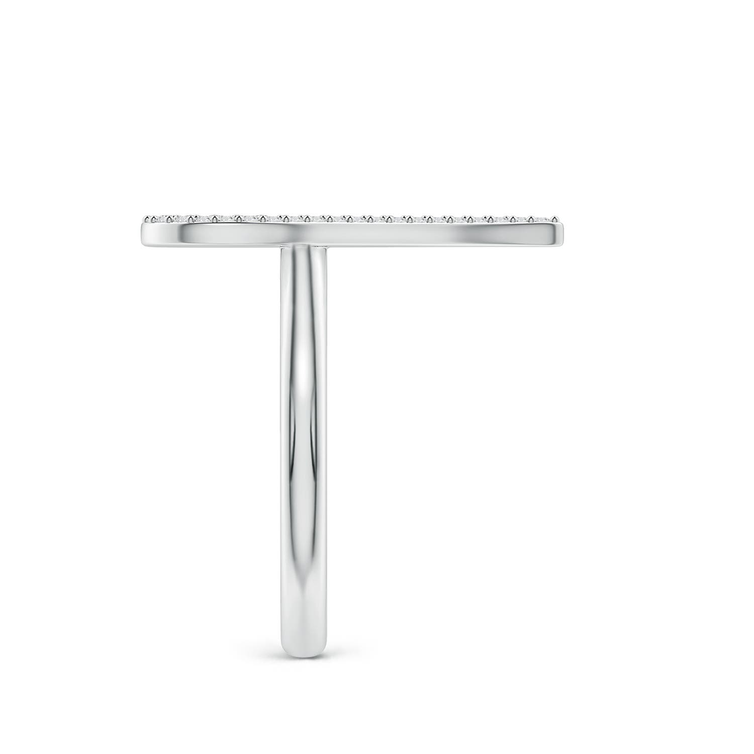 1mm HSI2 Pavé Diamond Elongated Heart Cocktail Ring in S999 Silver - side 3