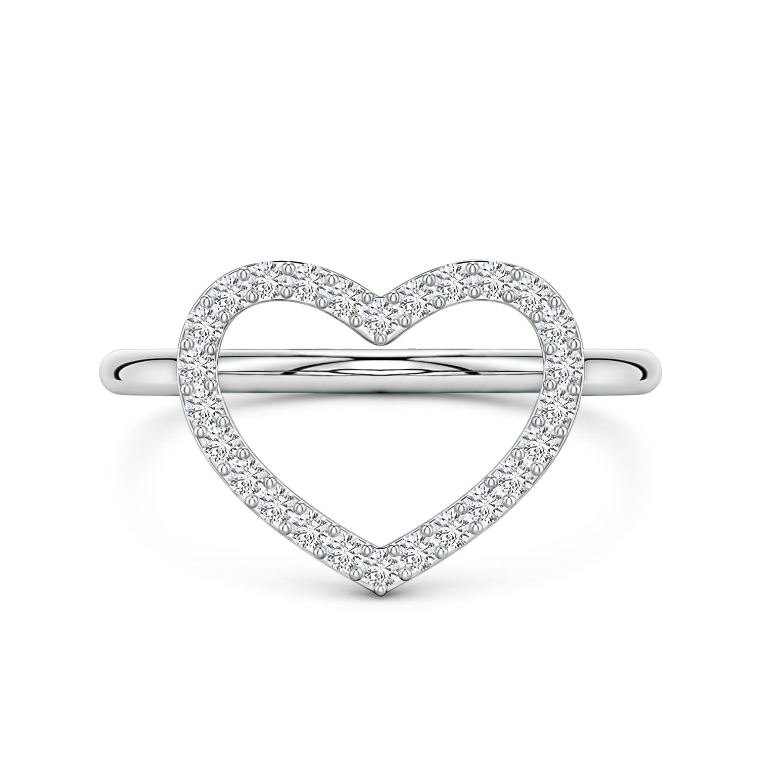 1.2mm HSI2 Diamond Open Heart Fashion Ring in 18CT White Gold