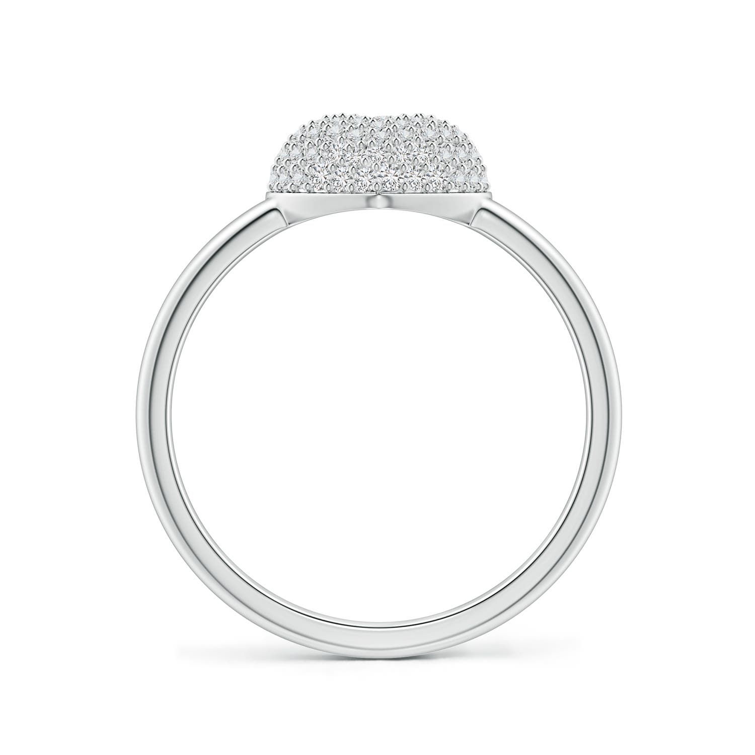0.9mm HSI2 Pavé Diamond Heart Dome Ring in S999 Silver