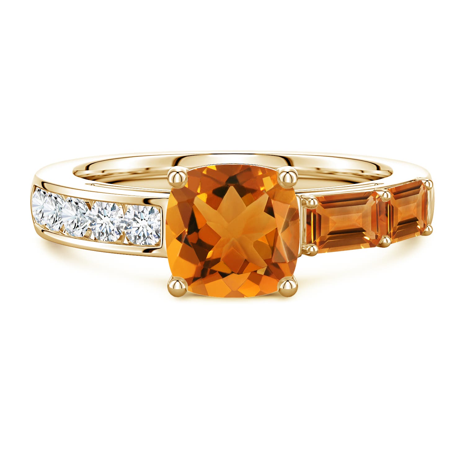 Lee Harris x Angara Norma Citrine Side Stone Ring