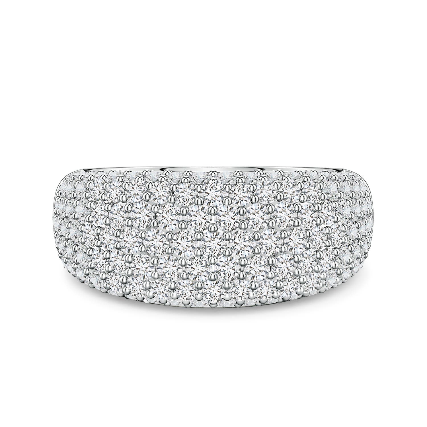 1.8mm HSI2 Pavé Diamond Dome Half-Eternity Ring in 18K White Gold