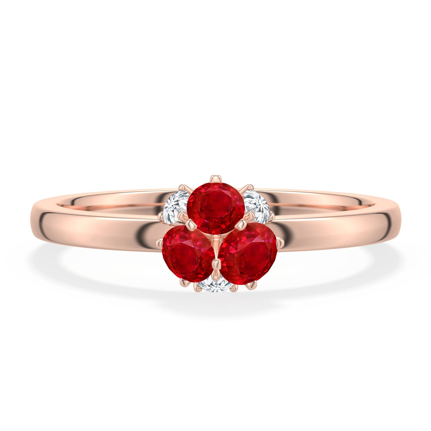3.5mm AAA Multi-Size Round Ruby Ring in Rose Gold - main