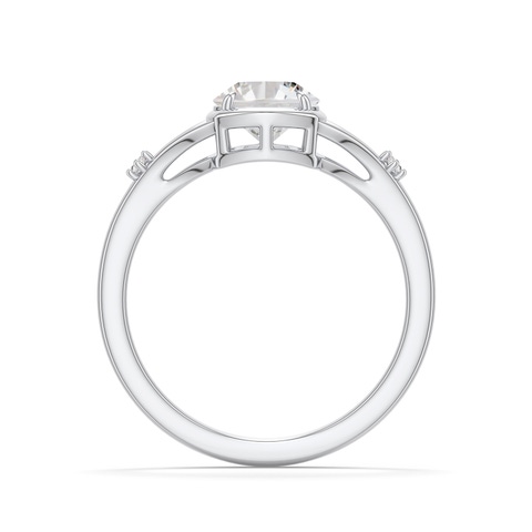6.4mm IJI1I2 Round Diamond Split Shank Engagement Ring in 18K White Gold - side 1