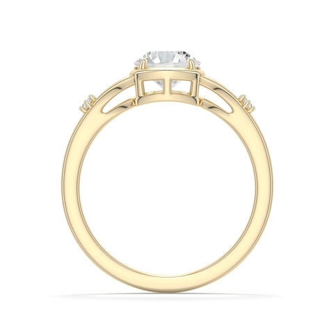 6.4mm HSI2 Round Diamond Split Shank Engagement Ring in 18K Yellow Gold - side 1