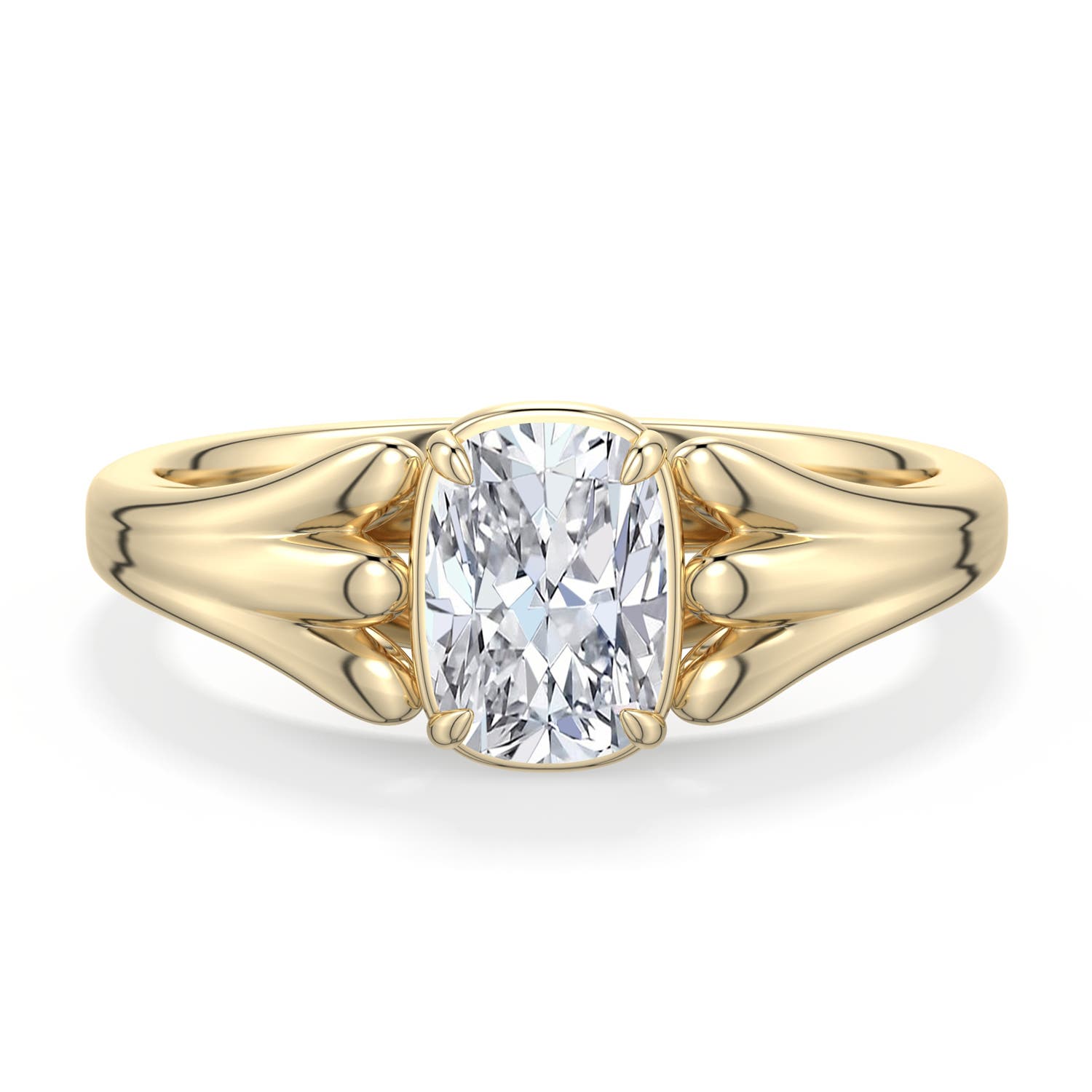 Cushion Rectangular Diamond Solitaire Rings