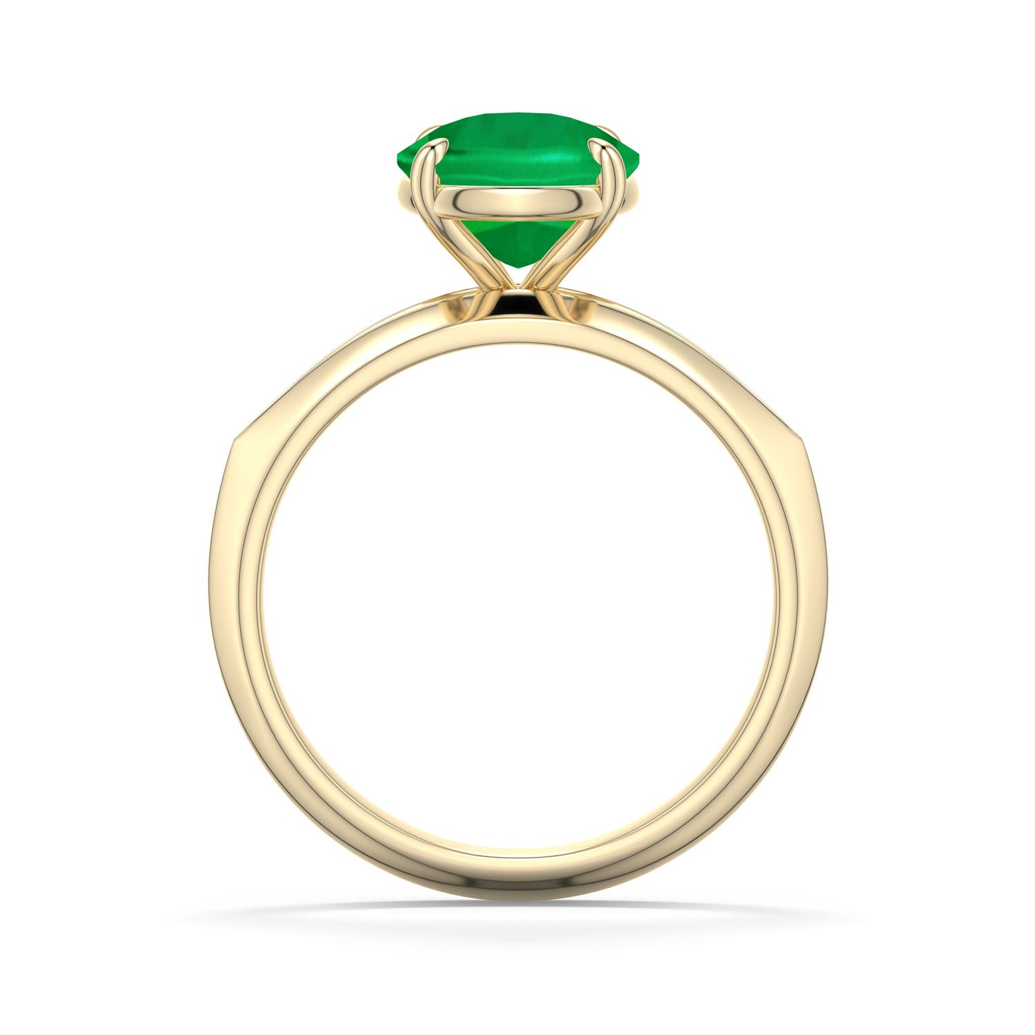 10x8mm AAA Cushion Rectangular Emerald Knife-Edge Split Shank Engagement Ring in Yellow Gold - side 1 - side 2