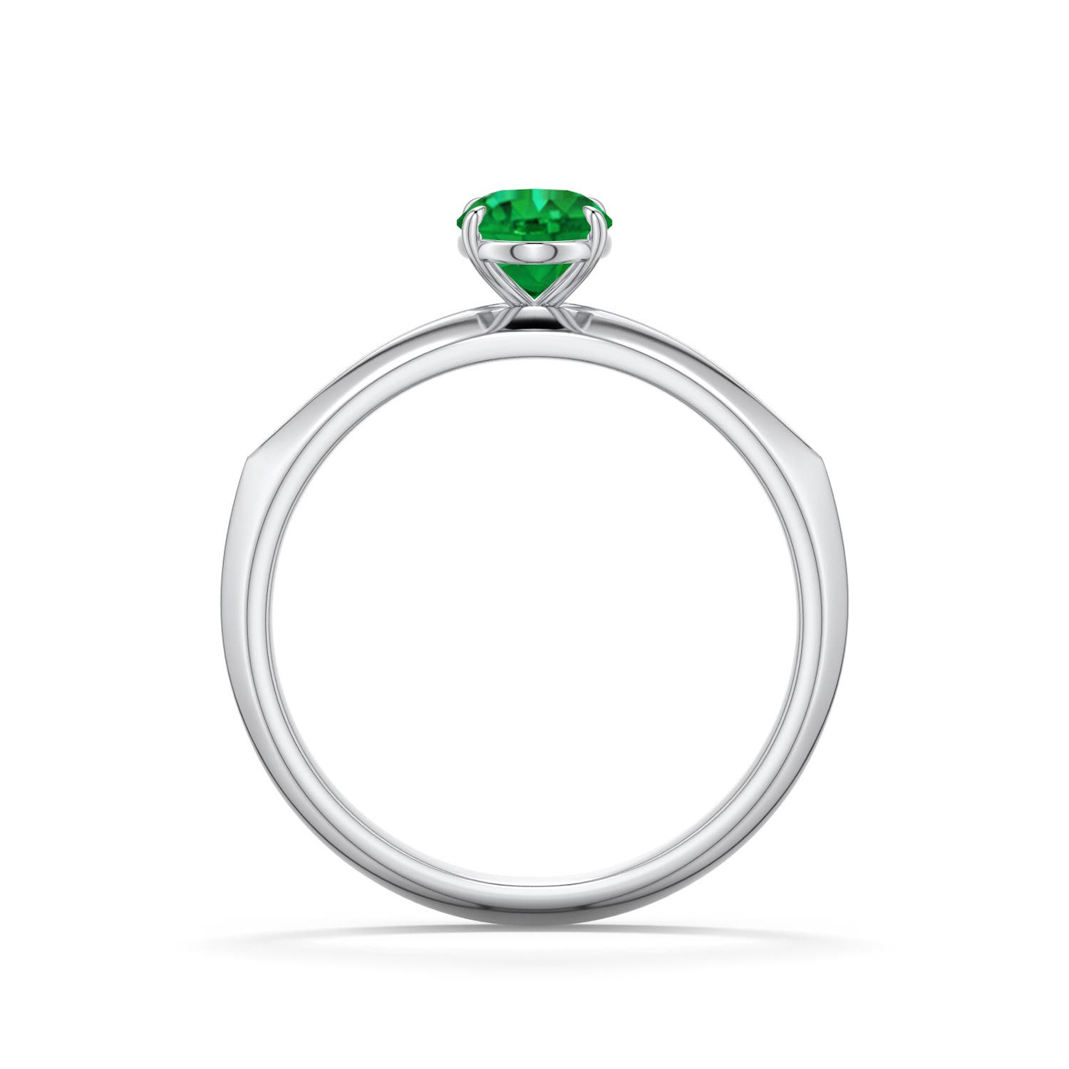 7x5mm AAA Oval Emerald Knife-Edge Split Shank Engagement Ring in 950 Platinum - side 1