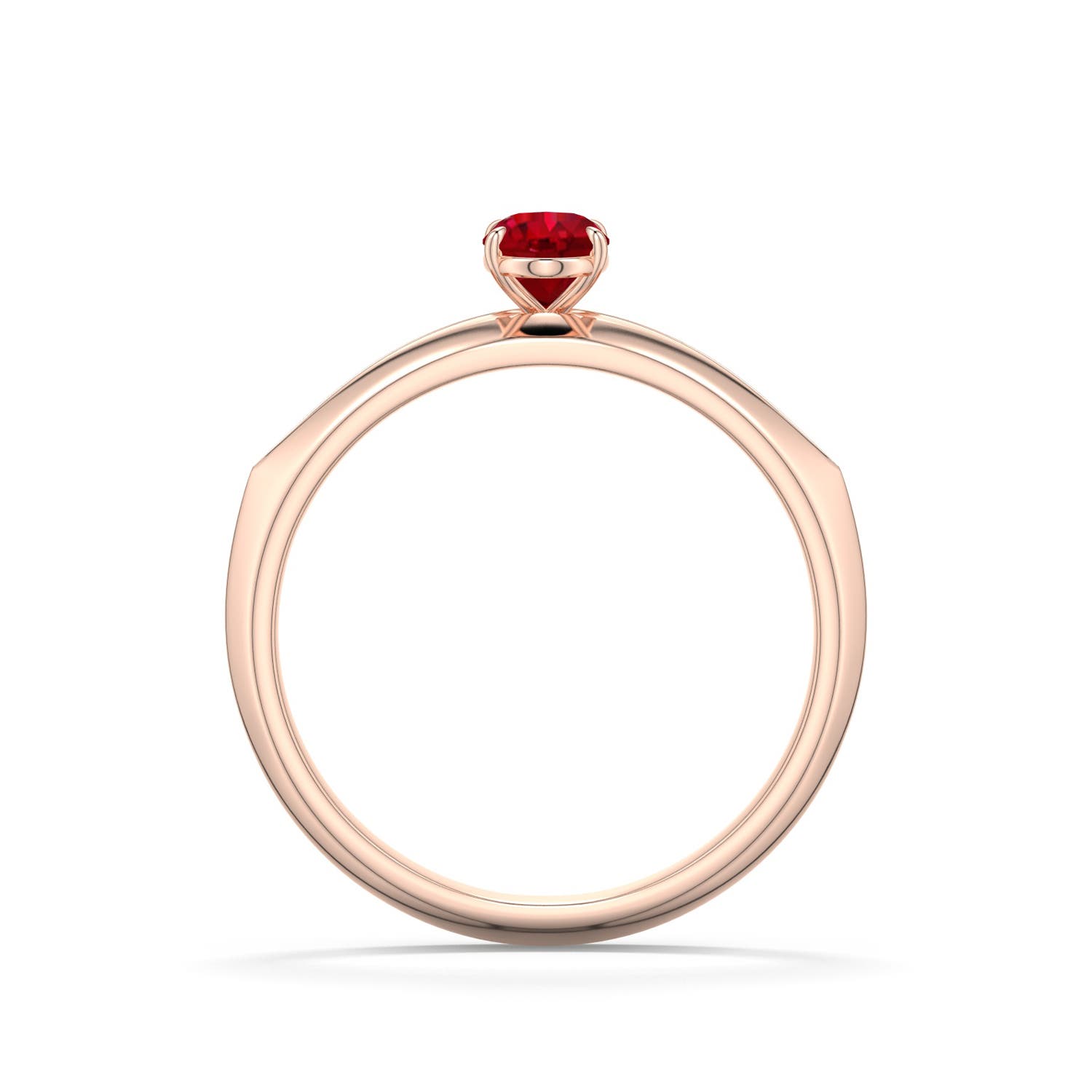 6x4mm AAA Oval Ruby Knife-Edge Split Shank Engagement Ring in Rose Gold - side 1