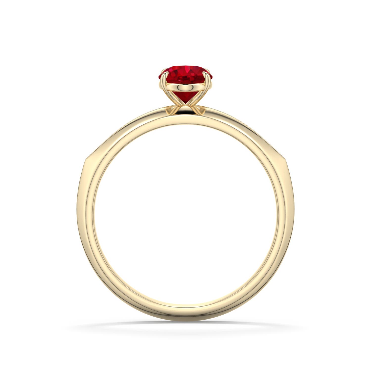 7x5mm AAA Oval Ruby Knife-Edge Split Shank Engagement Ring in Yellow Gold - side 1