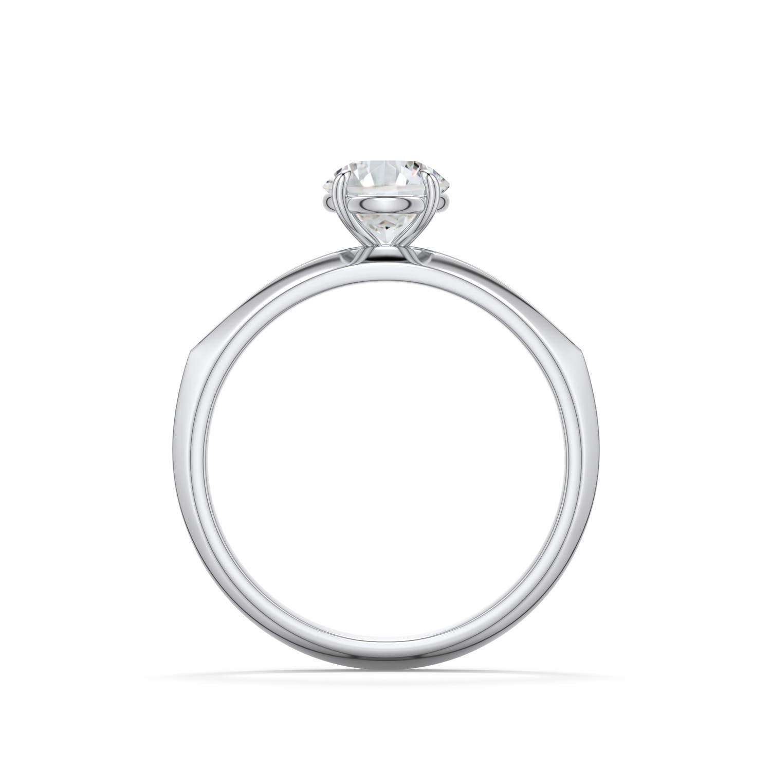 5.9mm HSI2 Round Diamond Knife-Edge Split Shank Engagement Ring in 18K White Gold - side 1