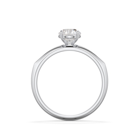 5.9mm IJI1I2 Round Diamond Knife-Edge Split Shank Engagement Ring in 18K White Gold - side 1