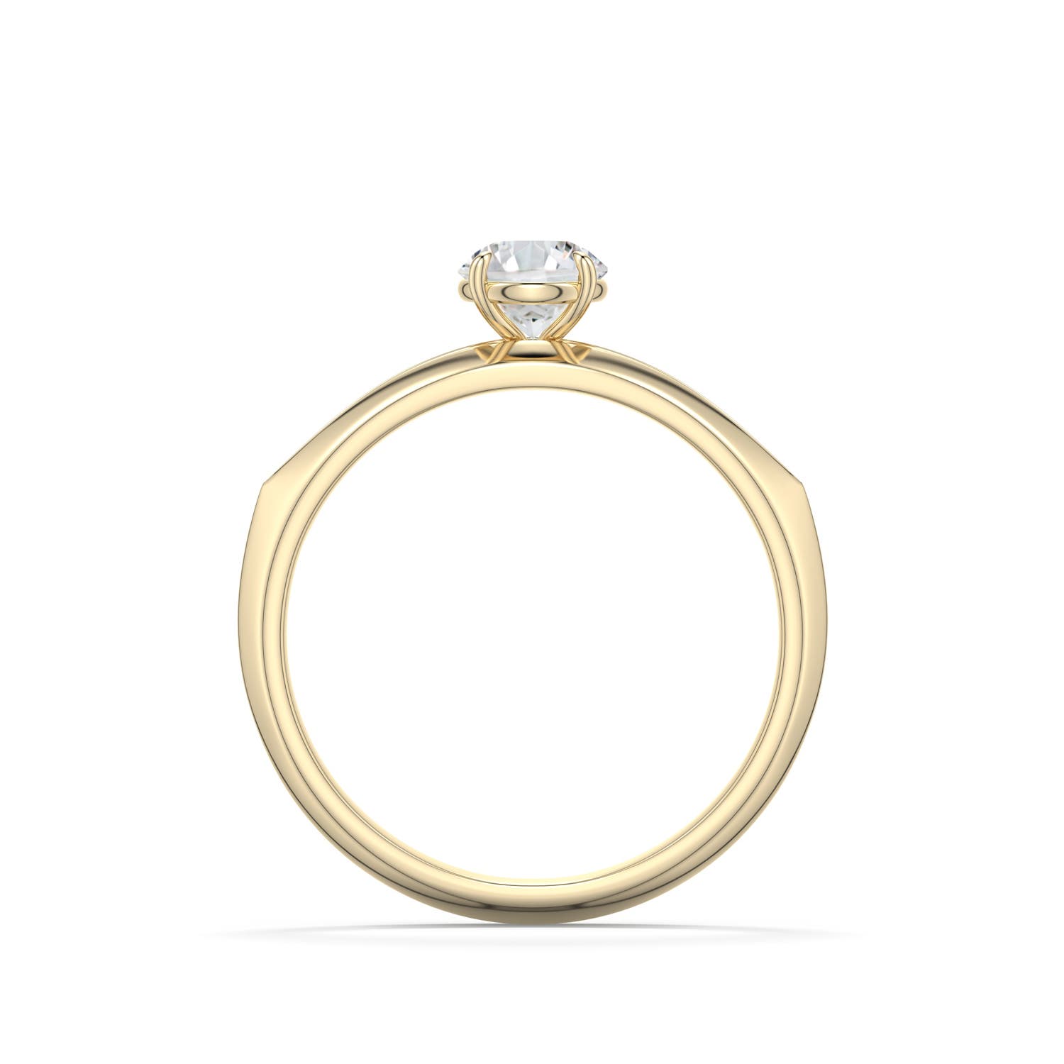 5.1mm HSI2 Round Diamond Knife-Edge Split Shank Engagement Ring in Yellow Gold - side 1