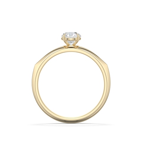 5.1mm HSI2 Round Diamond Knife-Edge Split Shank Engagement Ring in Yellow Gold - side 1