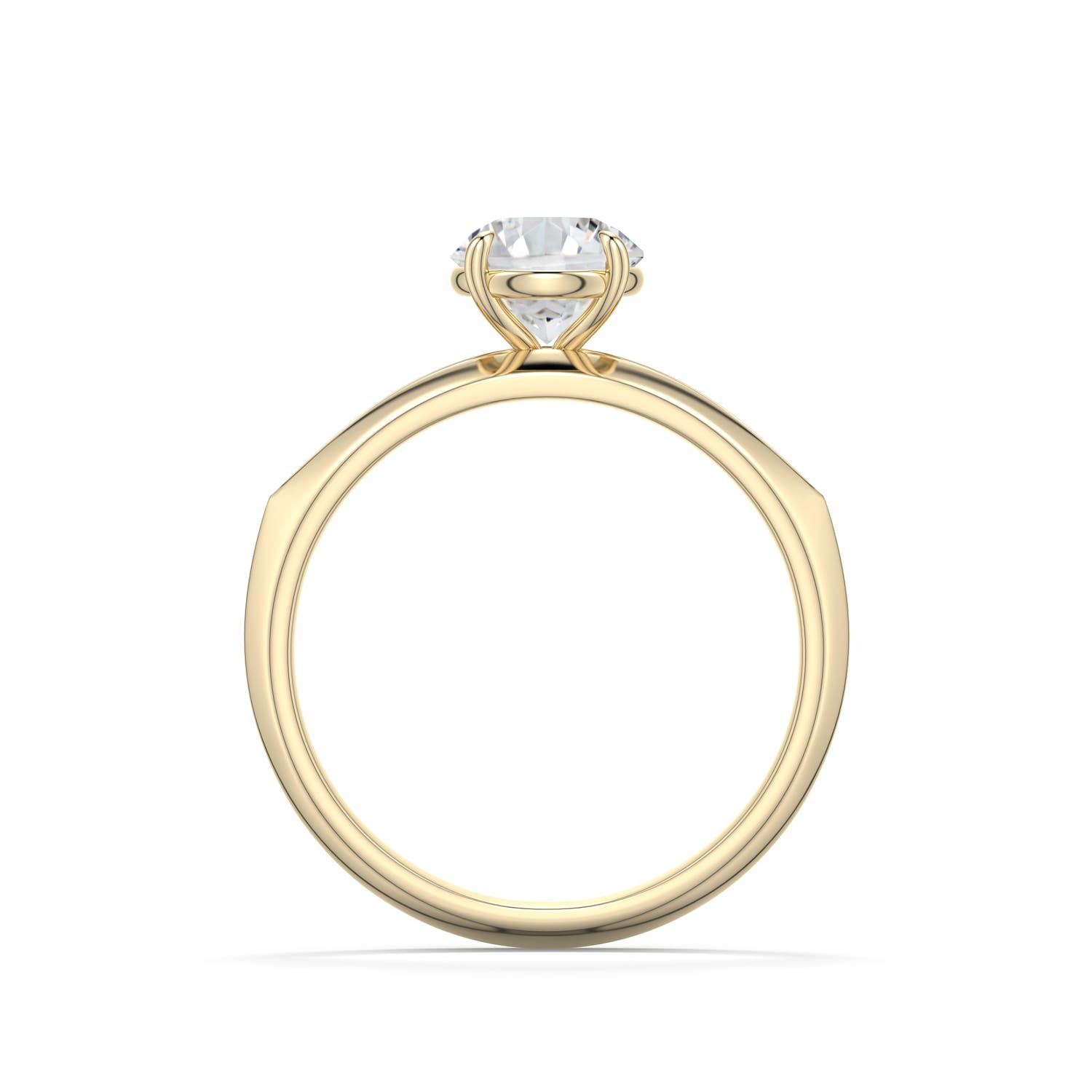 6.4mm HSI2 Round Diamond Knife-Edge Split Shank Engagement Ring in 18K Yellow Gold - side 1