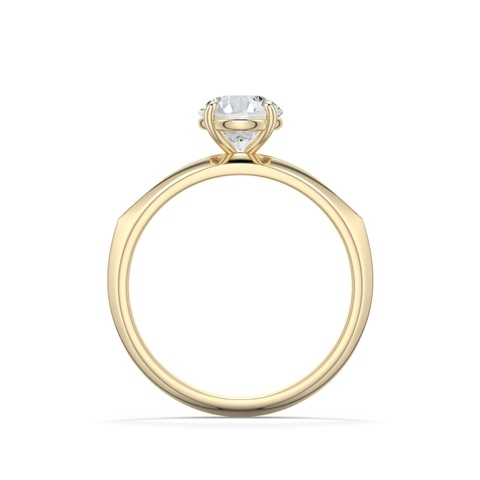 6.4mm HSI2 Round Diamond Knife-Edge Split Shank Engagement Ring in 18K Yellow Gold - side 1