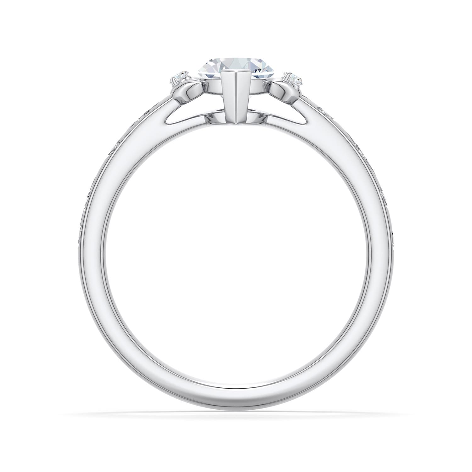 10x5mm GVS2 Marquise Diamond Leaf Vine Engagement Ring in 950 Platinum - side 1