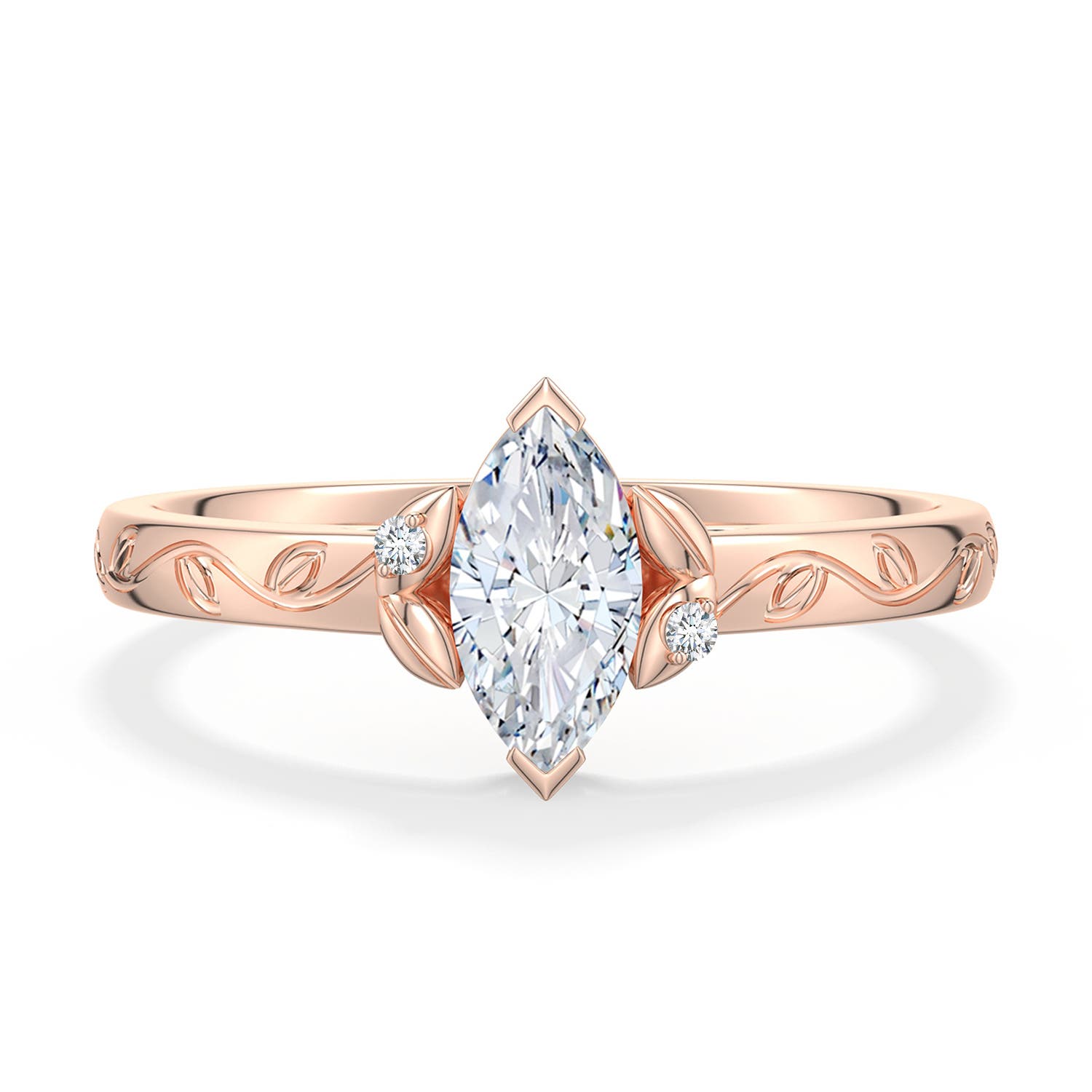 ダイアモンド　蝶 Round Diamond Butterfly Engagement Ring