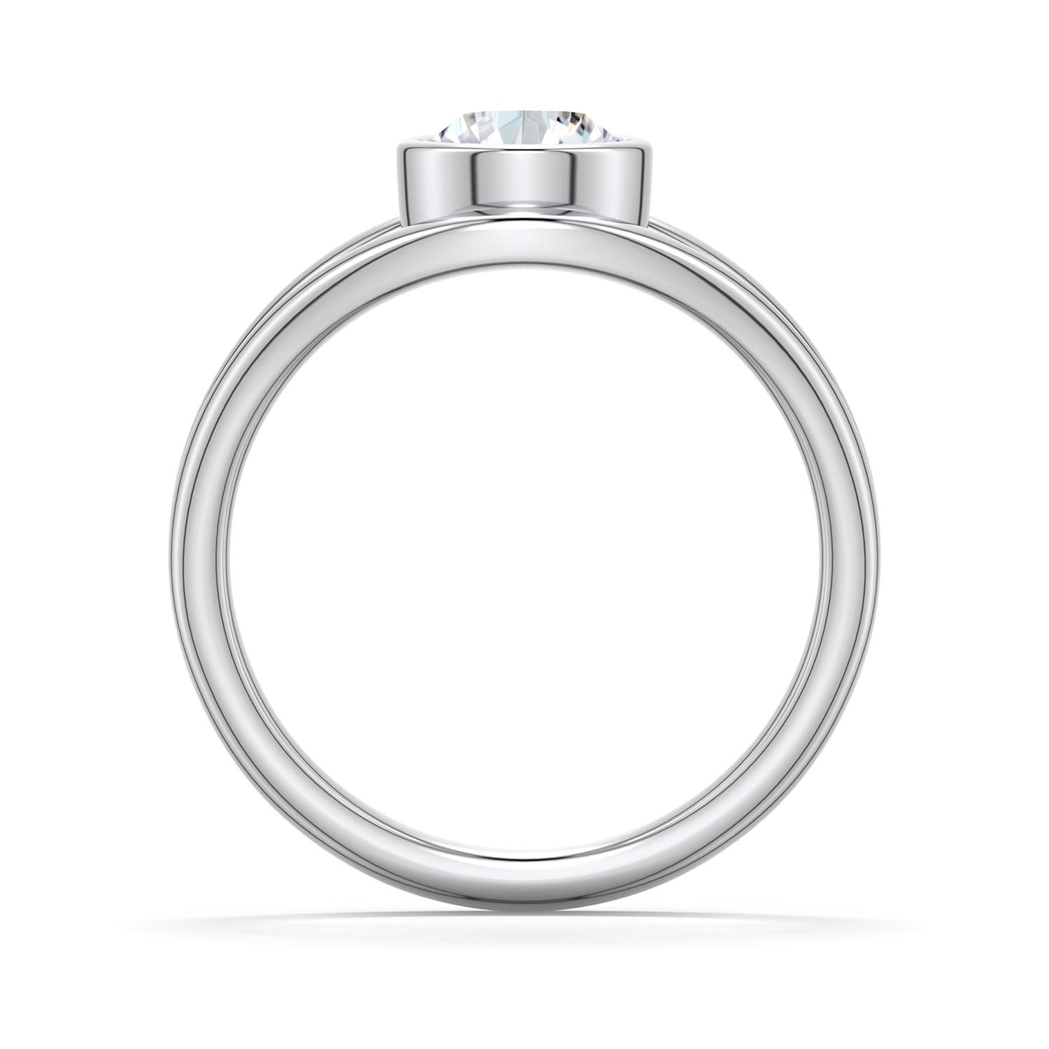 5.9mm GVS2 Round Diamond Bypass Split Shank Engagement Ring in White Gold - side 1