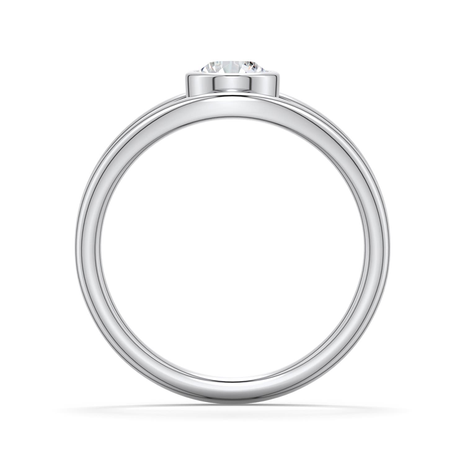 5.1mm HSI2 Round Diamond Bypass Split Shank Engagement Ring in 18K White Gold - side 1