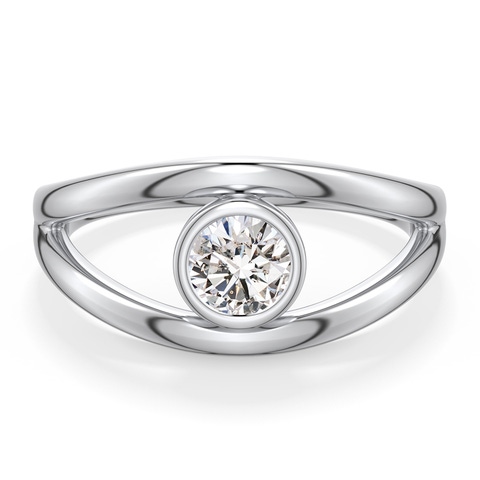 5.1mm IJI1I2 Round Diamond Bypass Split Shank Engagement Ring in 18K White Gold - main