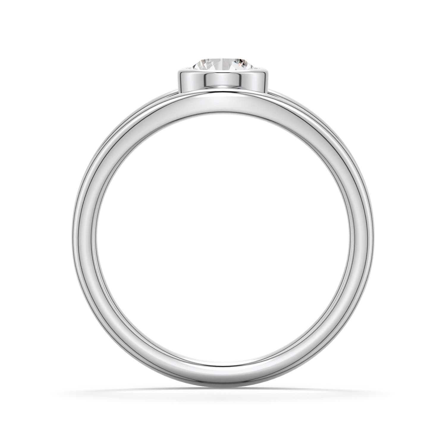 5.1mm IJI1I2 Round Diamond Bypass Split Shank Engagement Ring in 18K White Gold - side 1