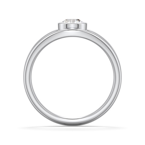5.1mm IJI1I2 Round Diamond Bypass Split Shank Engagement Ring in 18K White Gold - side 1