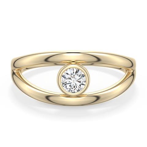 4.1mm HSI2 Round Diamond Bypass Split Shank Engagement Ring in 18K Yellow Gold - main