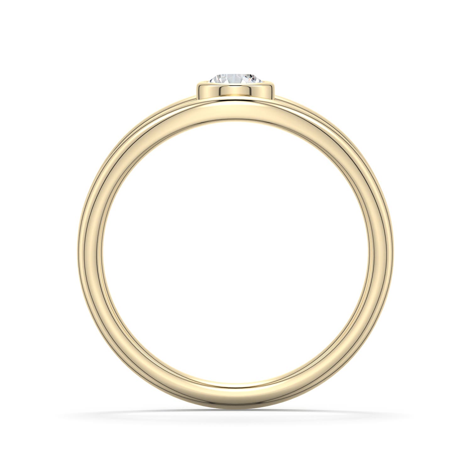 4.1mm HSI2 Round Diamond Bypass Split Shank Engagement Ring in 18K Yellow Gold - side 1