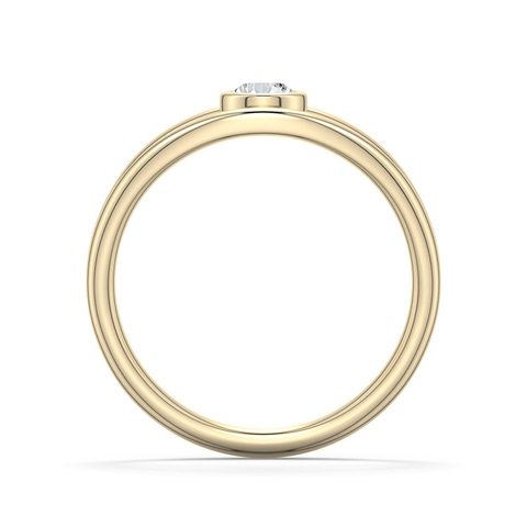 4.1mm HSI2 Round Diamond Bypass Split Shank Engagement Ring in 18K Yellow Gold - side 1
