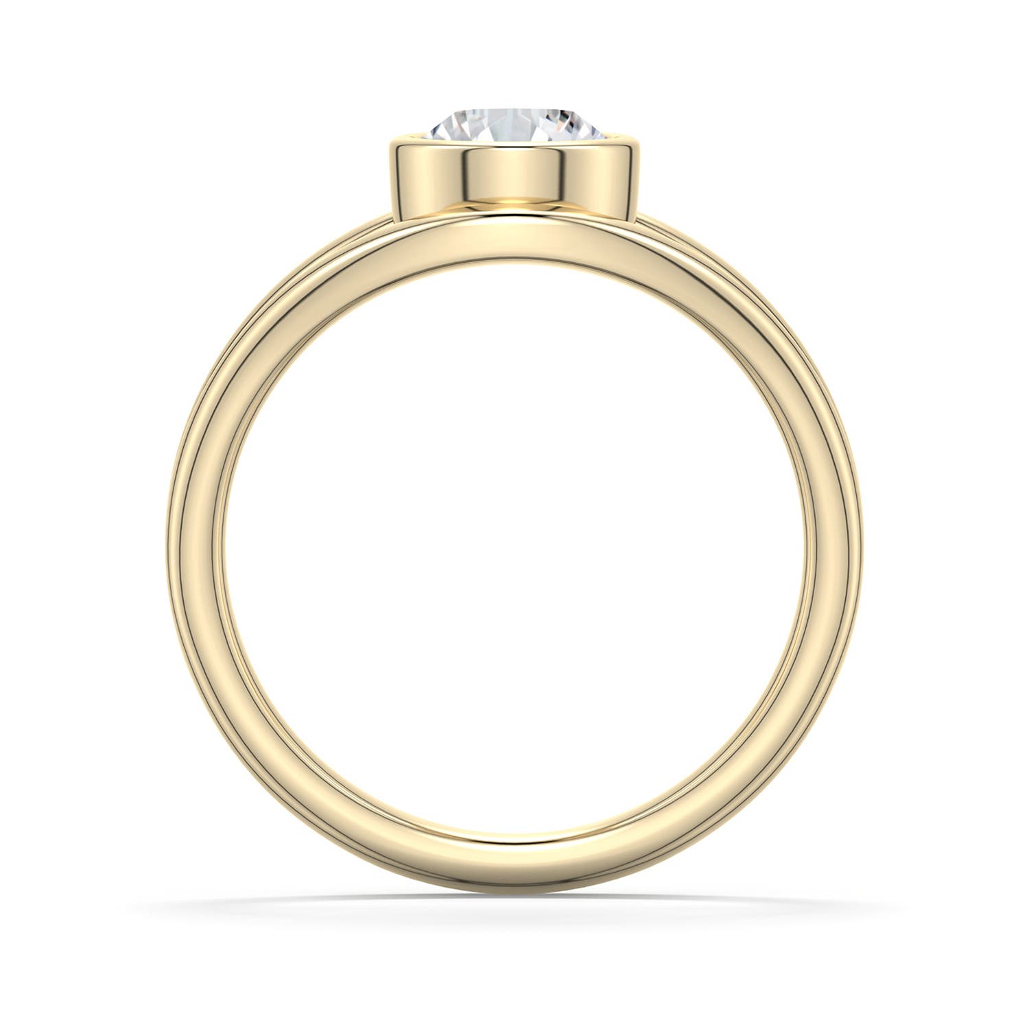 5.9mm HSI2 Round Diamond Bypass Split Shank Engagement Ring in 18K Yellow Gold - side 1