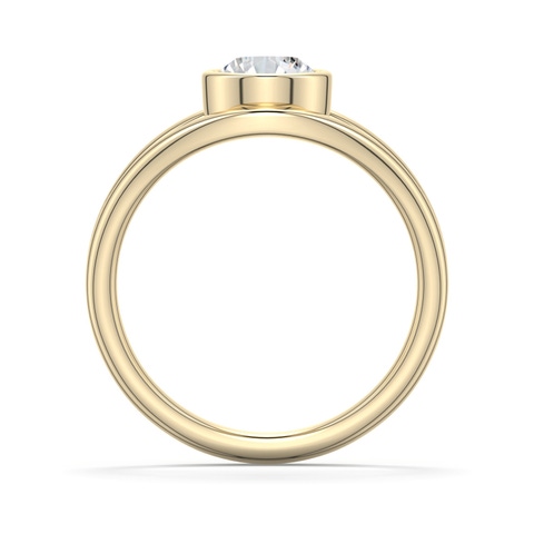 5.9mm HSI2 Round Diamond Bypass Split Shank Engagement Ring in 18K Yellow Gold - side 1